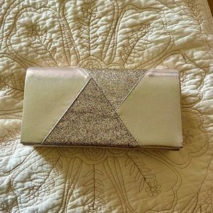 Gold glitter detail clutch